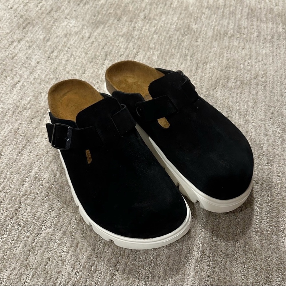 Papillio by Birkenstock Chunky Boston Suede Clogs (41 Narrow)